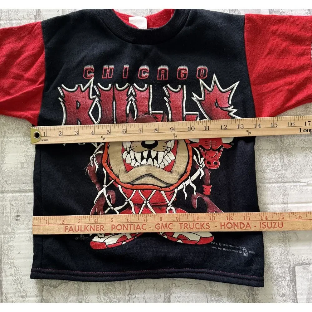 VTG 90s NBA Chicago Bulls Taz Sweatshirt Tracksuit Retro Kidcore Youth Set Sz 7
